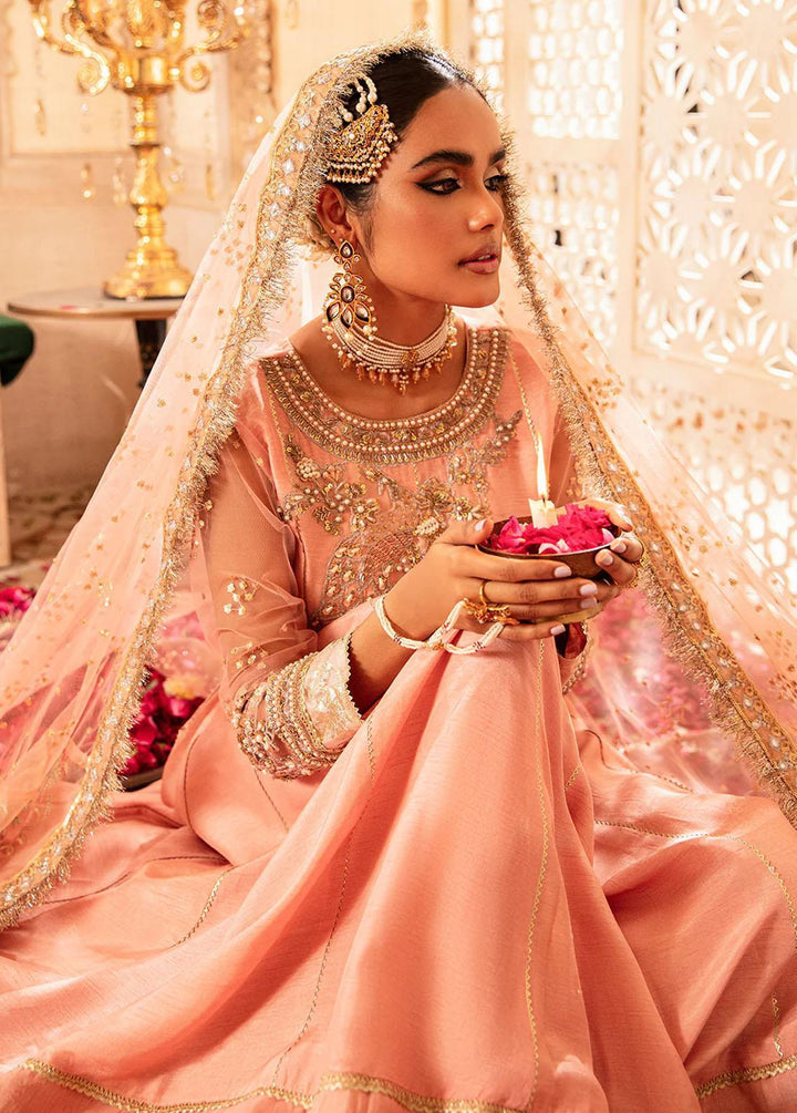 AJR Couture - Abbas Jamil Rajpoot Pret Embroidered Raw silk 3 Piece Suit Amber