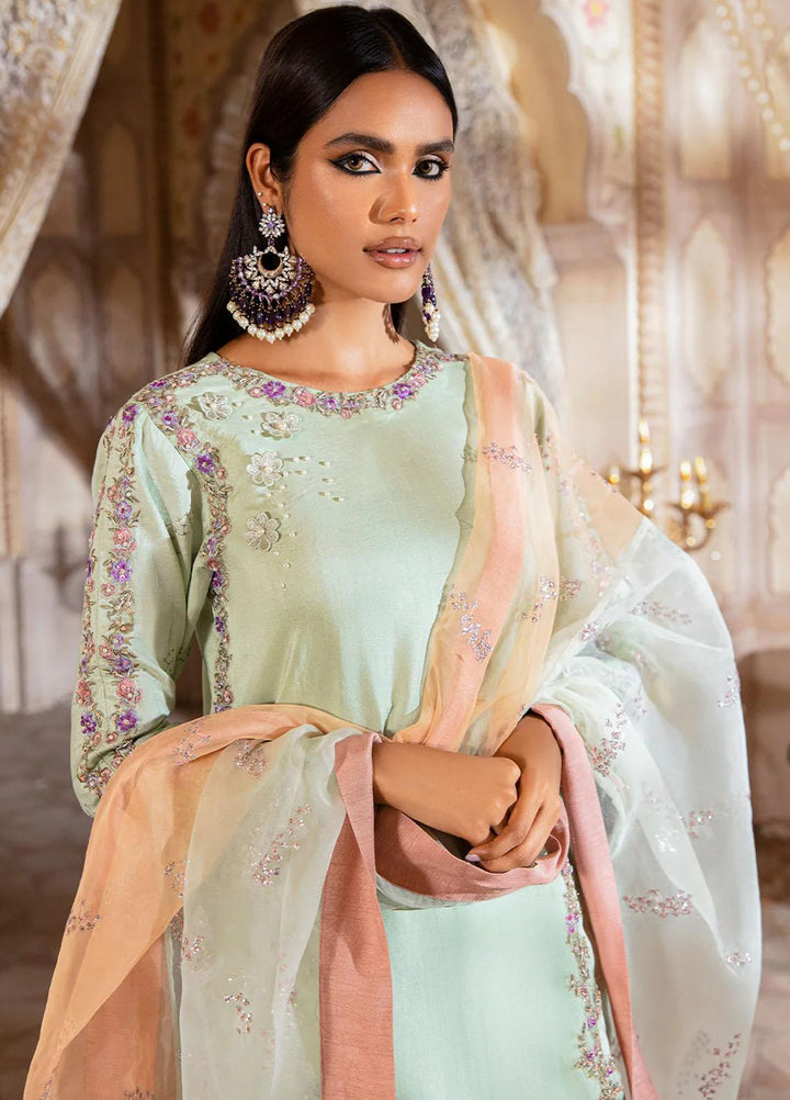 AJR Couture - Abbas Jamil Rajpoot Pret Embroidered Raw silk 3 Piece Suit Nagar