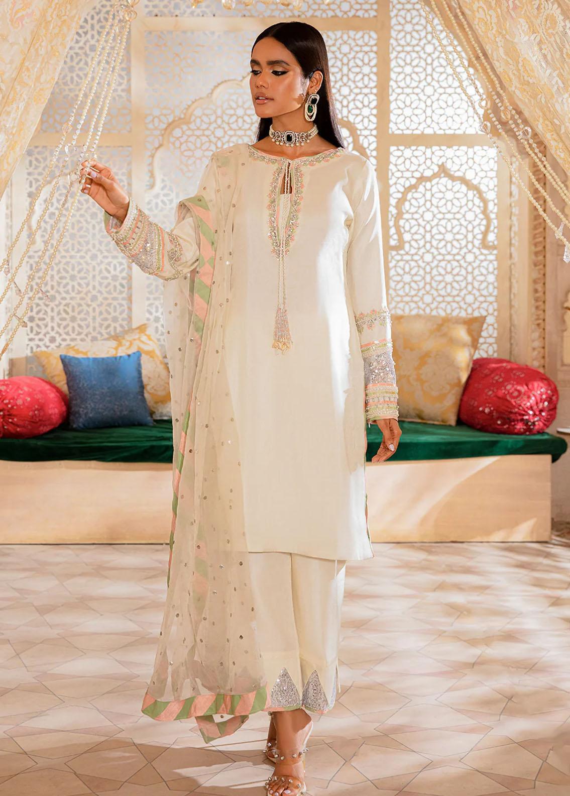 Garden Whisper by Ajr couture Embroidered Silk Suits Unstitched 3 Piece AJR25GWAJR-PS-04 Aurina - Formals Collection