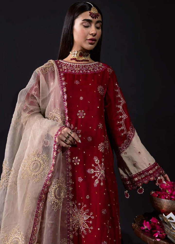 Maya by Nureh Embroidered Velvet Suits Unstitched 3 Piece NU22MV NV-15 Shabo - Luxury Collection