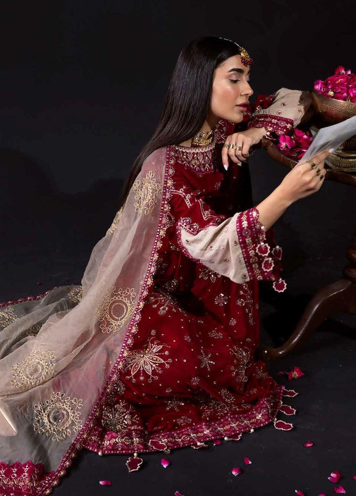Maya by Nureh Embroidered Velvet Suits Unstitched 3 Piece NU22MV NV-15 Shabo - Luxury Collection