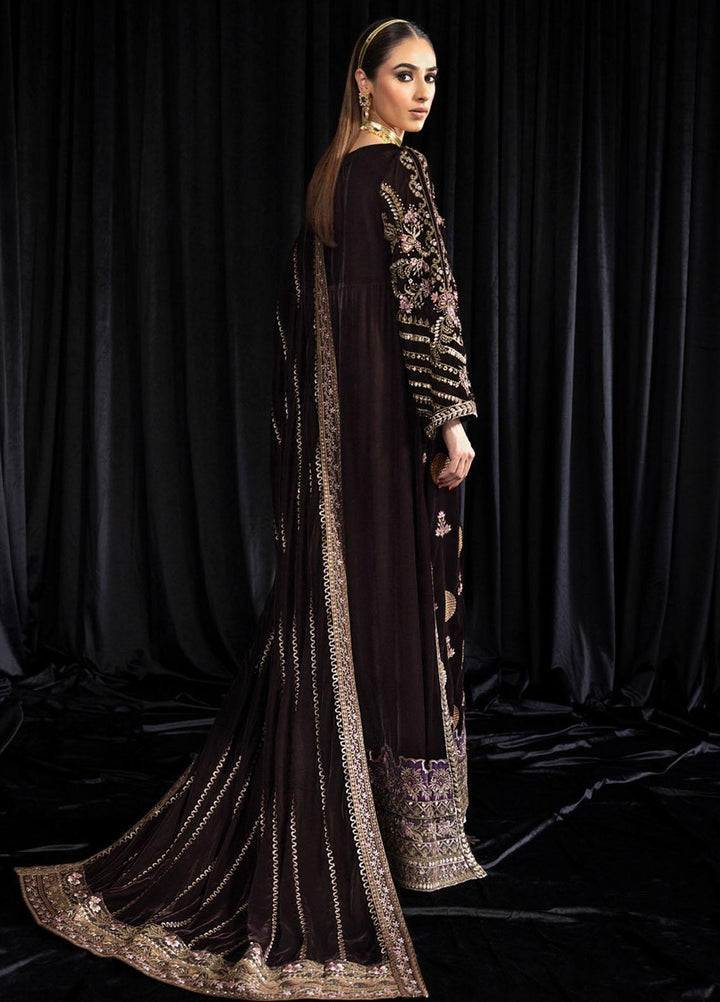 Maya By Nureh Embroidered Velvet Suits Unstitched 3 Piece NU23MYV NS-103 Moore - Winter Collection