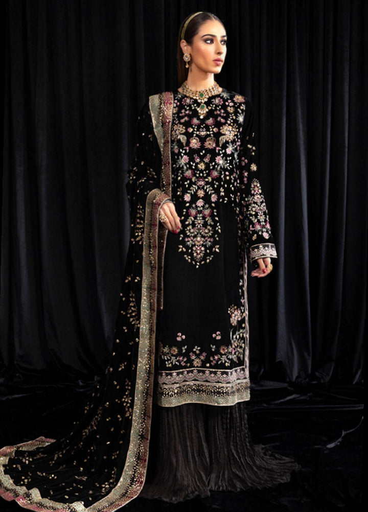 Maya By Nureh Embroidered Velvet Suits Unstitched 3 Piece NU23MYV NS-104 Kiyara - Winter Collection