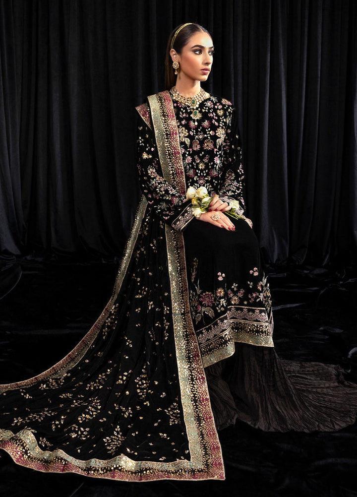 Maya By Nureh Embroidered Velvet Suits Unstitched 3 Piece NU23MYV NS-104 Kiyara - Winter Collection