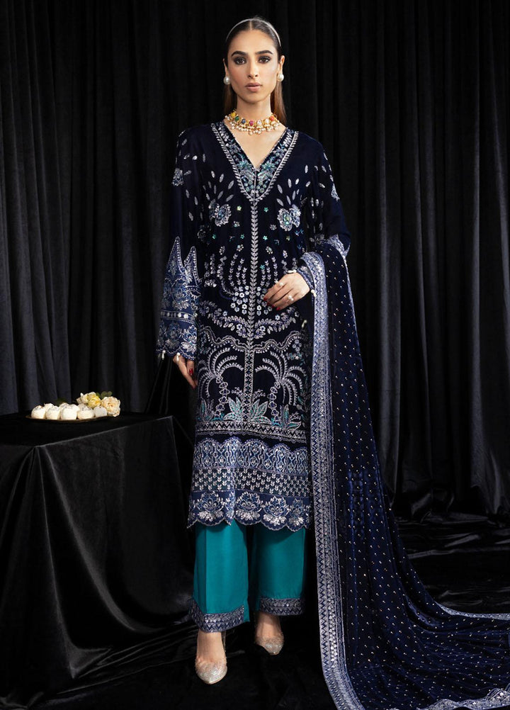 Maya By Nureh Embroidered Velvet Suits Unstitched 3 Piece NU23MYV NS-105 Safeena - Winter Collection