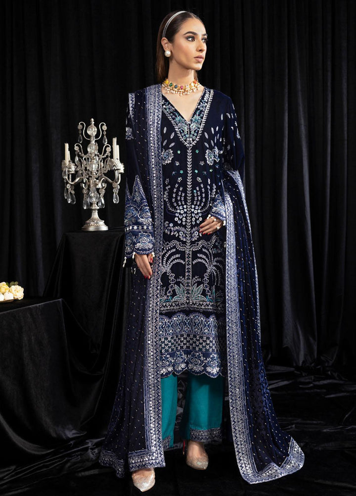 Maya By Nureh Embroidered Velvet Suits Unstitched 3 Piece NU23MYV NS-105 Safeena - Winter Collection
