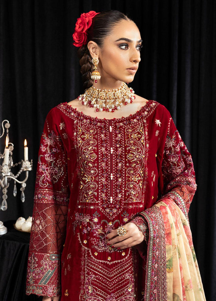 Maya By Nureh Embroidered Velvet Suits Unstitched 3 Piece NU23MYV NS-106 Elisa - Winter Collection