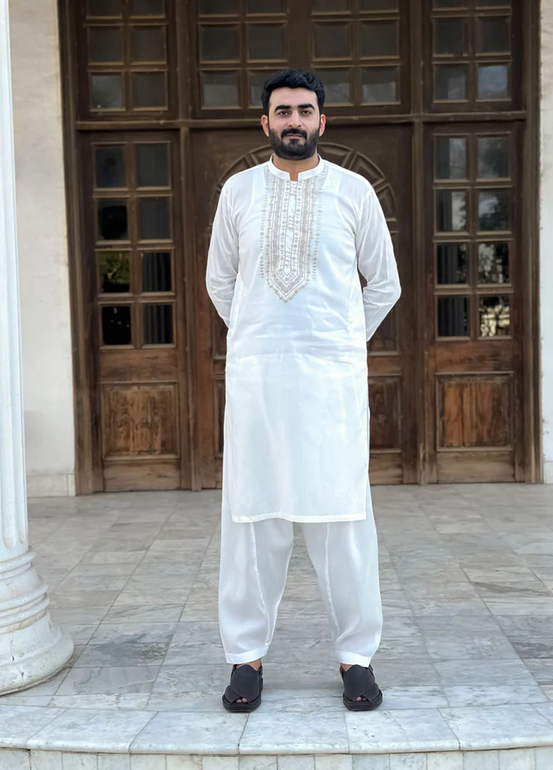 Mazham Pret Embroidered Wash N wear Kurta Pajama OFCECG