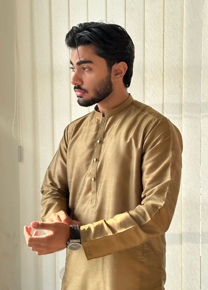 Mazham Pret Plain Raw Silk Kurta-Pajama BKT-S-M