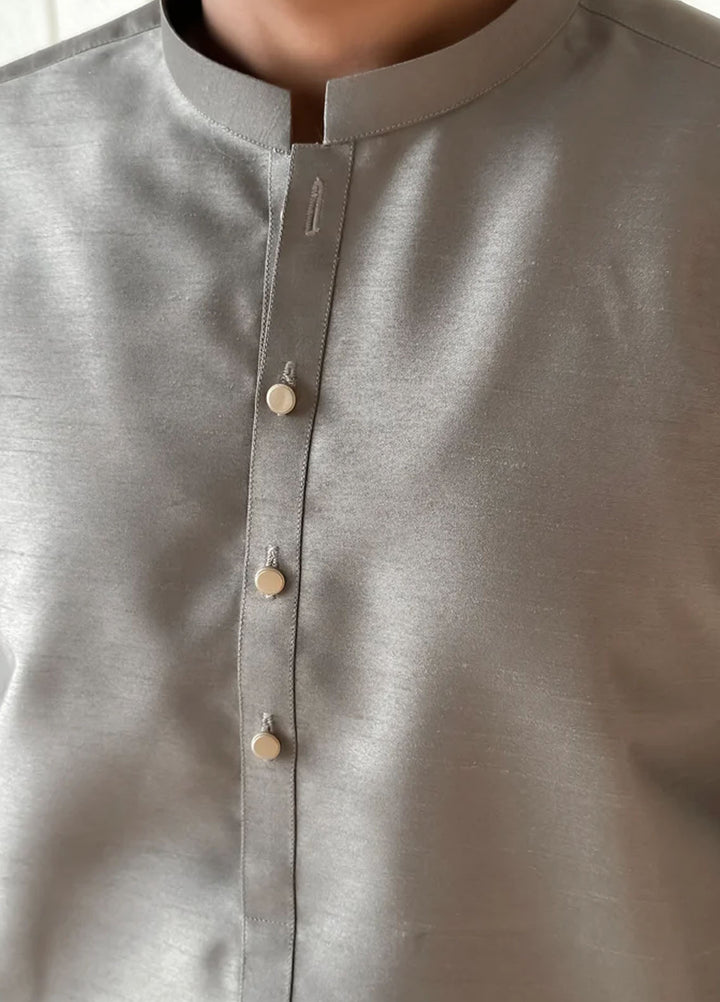 Mazham Pret Plain Raw Silk Kurta-Pajama SGKT-S-M