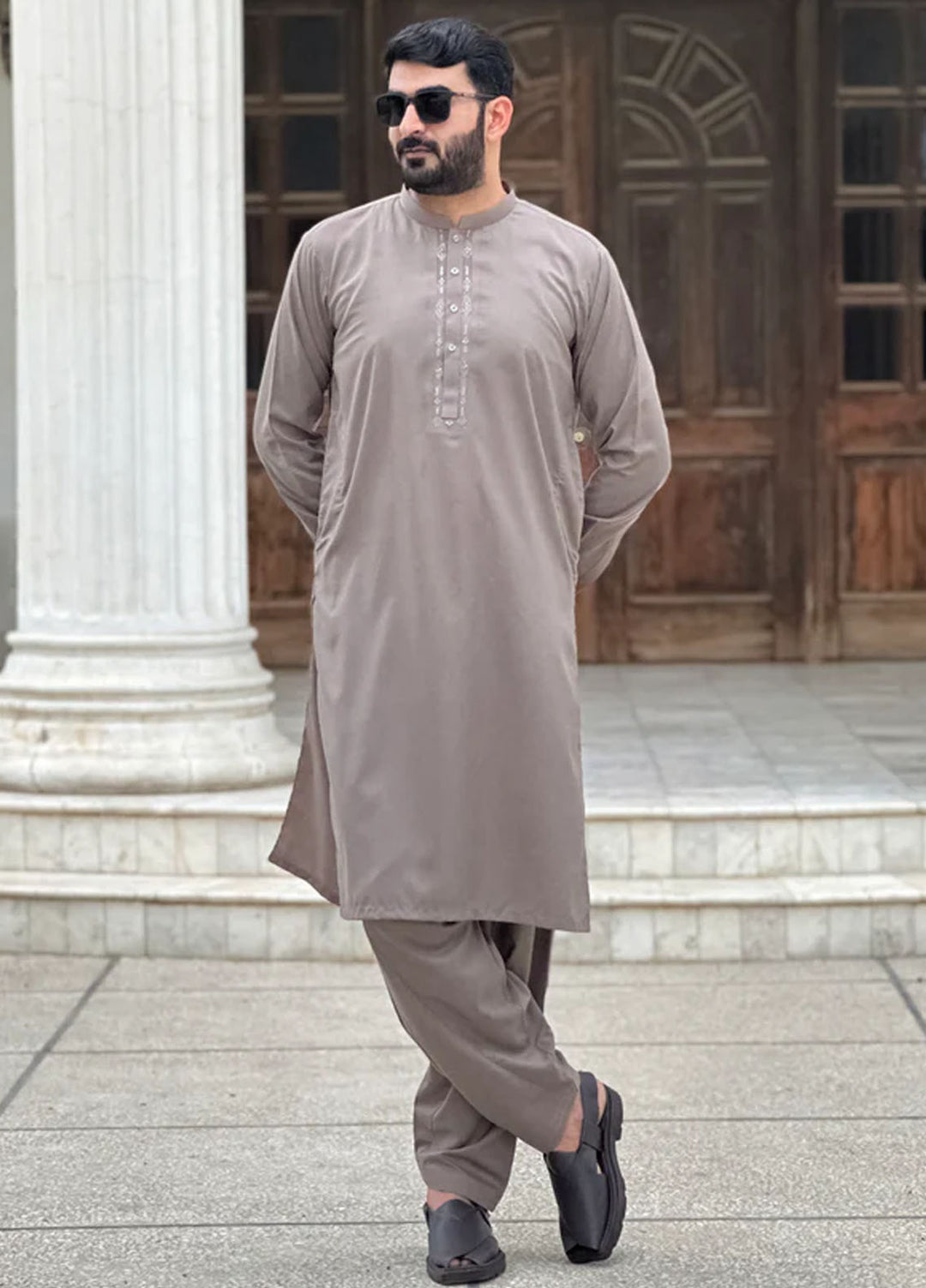 Mazham Pret Plain Wash and Wear Kurta-Shalwar LBMT333-S
