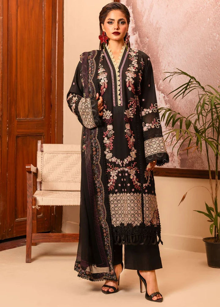 Meerak Pret Embroidered Cotton 3 Piece Suit Castor