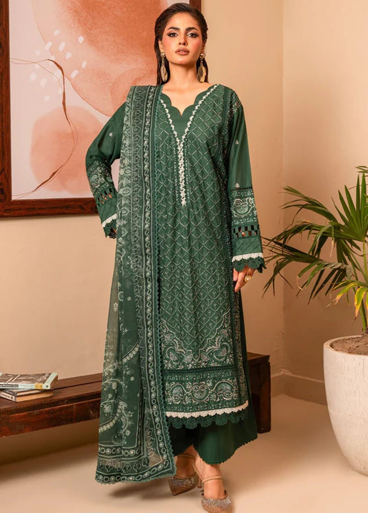 Meerak Pret Embroidered Cotton 3 Piece Suit Mayal