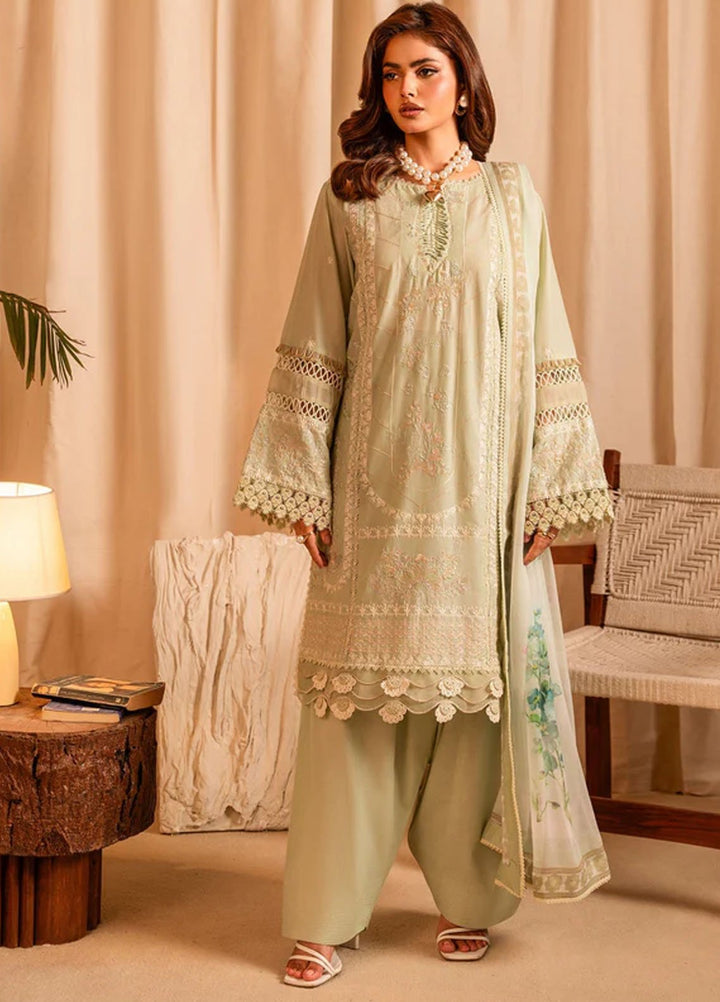 Meerak Pret Embroidered Cotton 3 Piece Suit Meadara