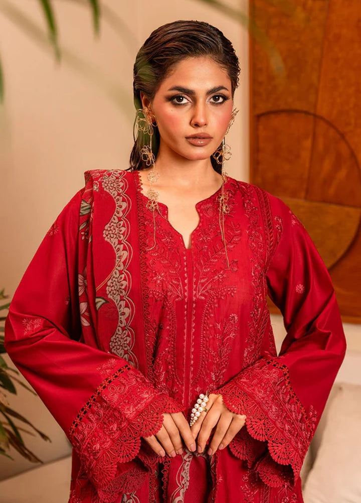 Meerak Pret Embroidered Cotton 3 Piece Suit Roumera