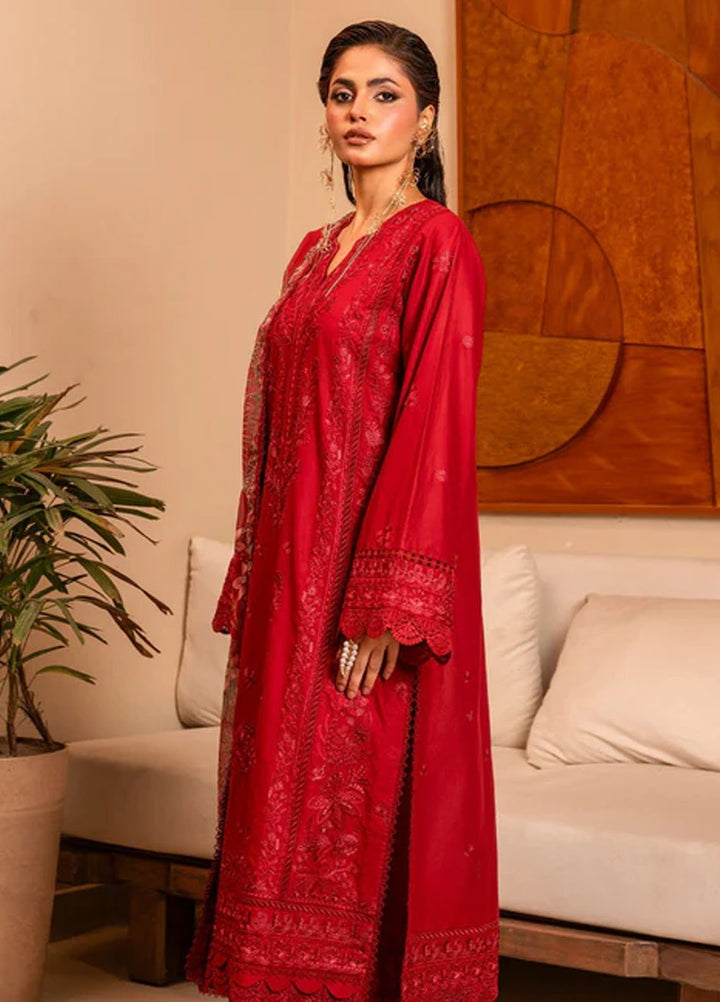Meerak Pret Embroidered Cotton 3 Piece Suit Roumera