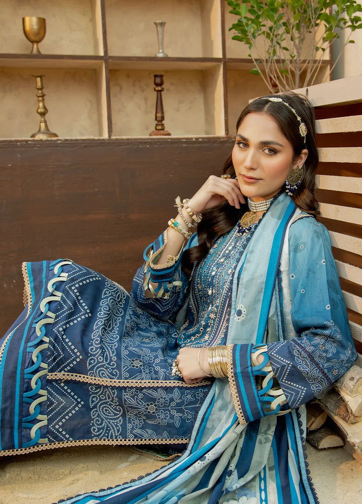Meerak Pret Embroidered Lawn 3 Piece Suit Jahanara