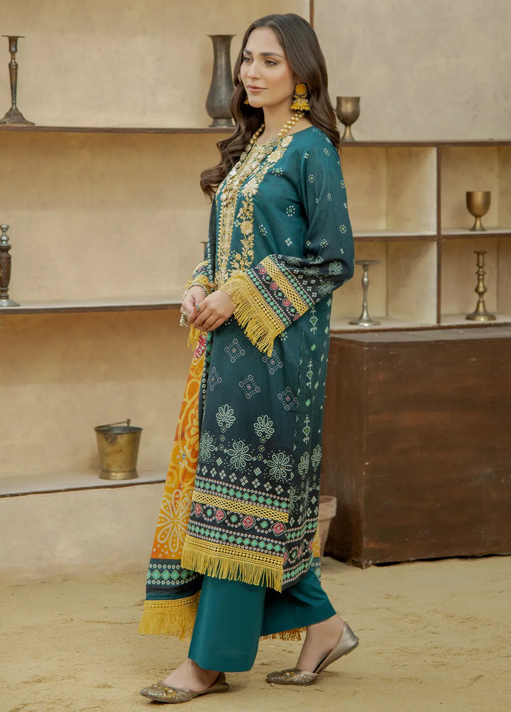 Meerak Pret Embroidered Lawn 3 Piece Suit Satrangi