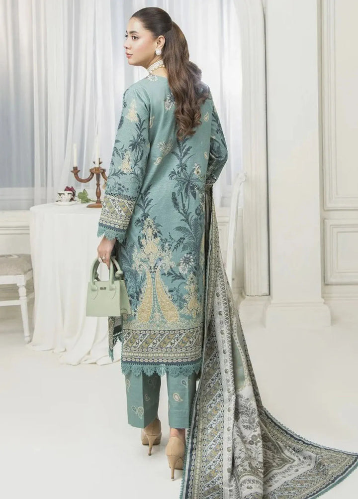 Meerak Pret Printed Khaddar 3 Piece Suit Heaven