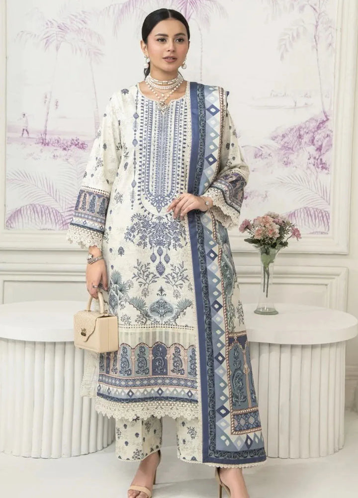 Meerak Pret Printed Khaddar 3 Piece Suit Zenith