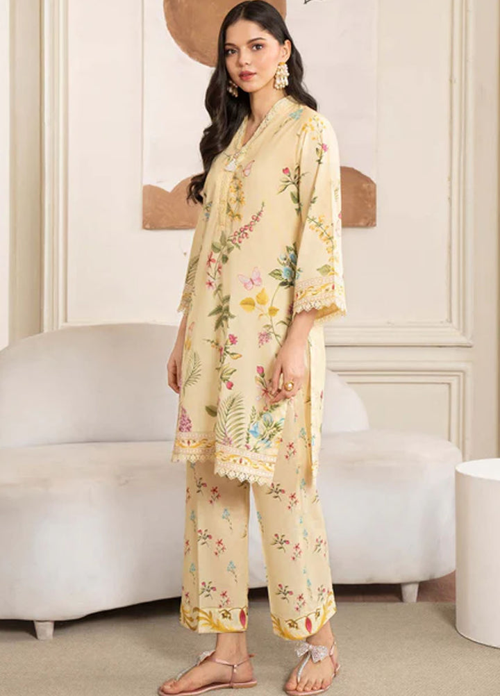Meerak Pret Printed Lawn 2 Piece Suit Marigold