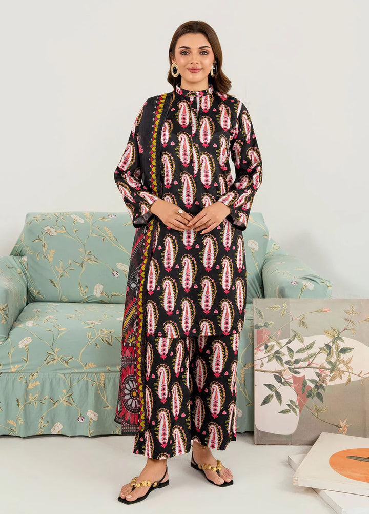 Meerak Pret Printed Silk 3 Piece Suit Alverra