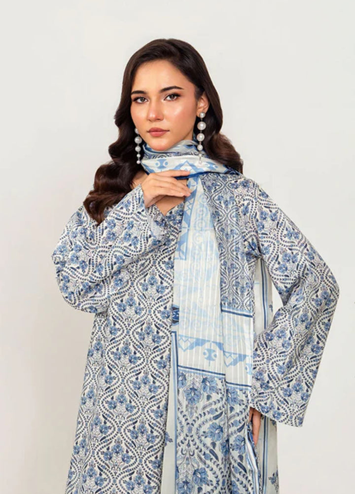 Meerak Pret Printed Silk 3 Piece Suit Halviera