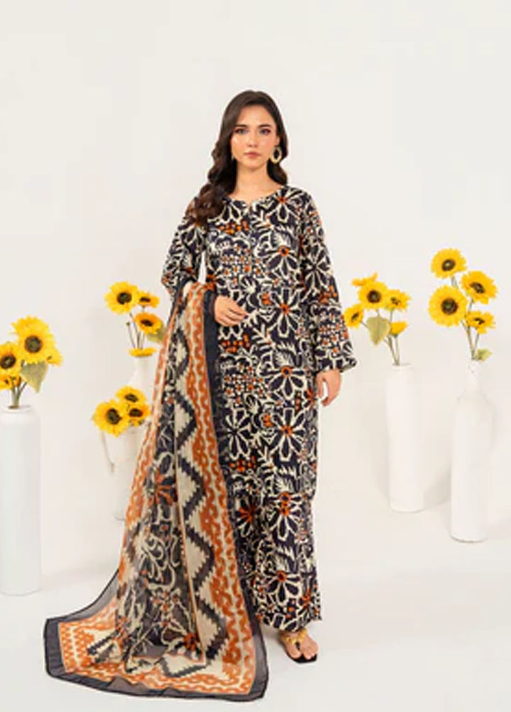 Meerak Pret Printed Silk 3 Piece Suit Noctivra