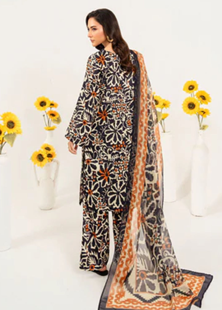 Meerak Pret Printed Silk 3 Piece Suit Noctivra