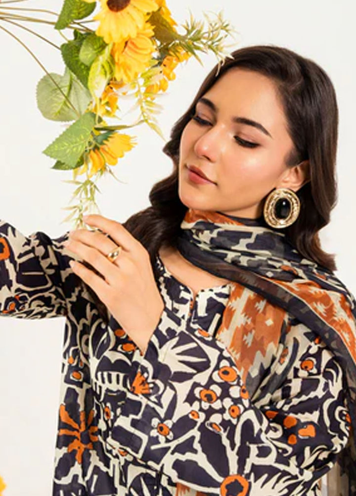 Meerak Pret Printed Silk 3 Piece Suit Noctivra