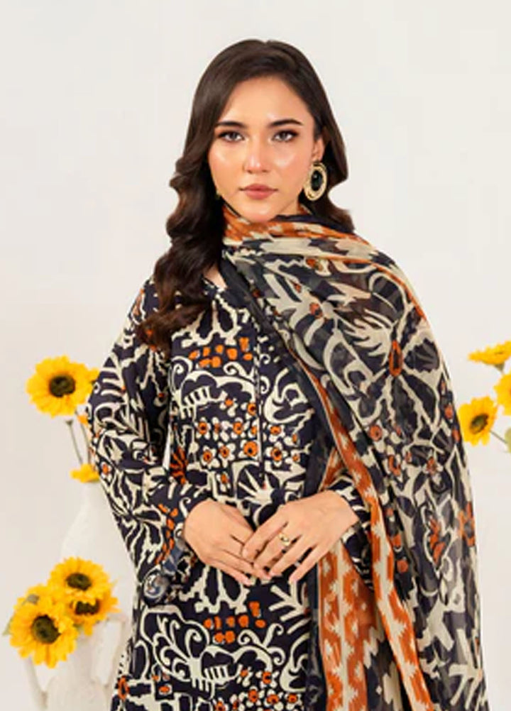 Meerak Pret Printed Silk 3 Piece Suit Noctivra