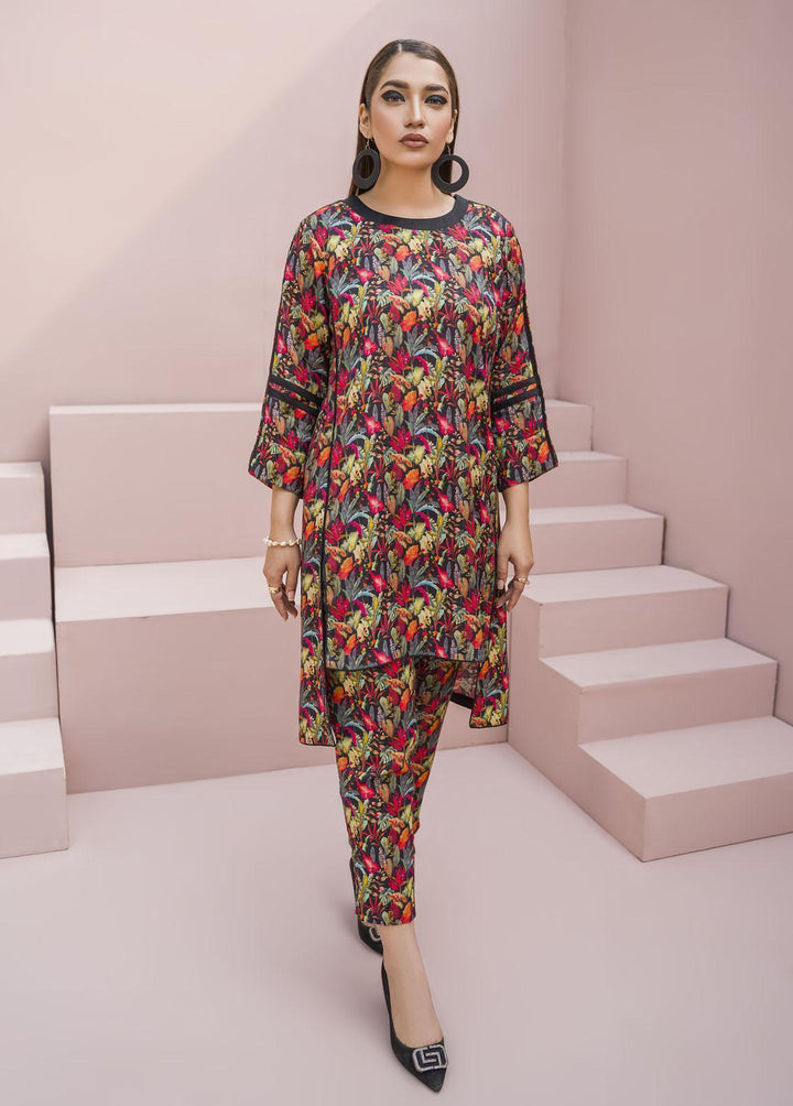 Meerak Pret Printed Raw Silk 2 Piece Suit Mystique
