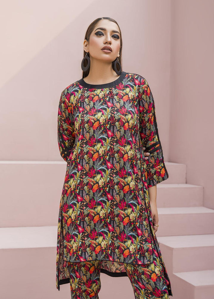 Meerak Pret Printed Raw Silk 2 Piece Suit Mystique