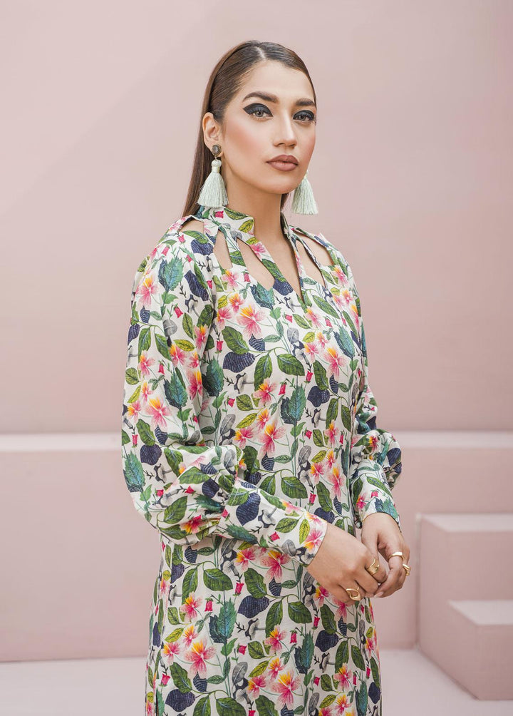 Meerak Pret Printed Raw Silk 2 Piece Suit Nocturna