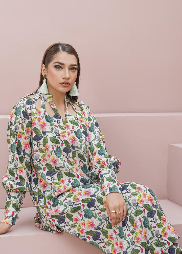 Meerak Pret Printed Raw Silk 2 Piece Suit Nocturna