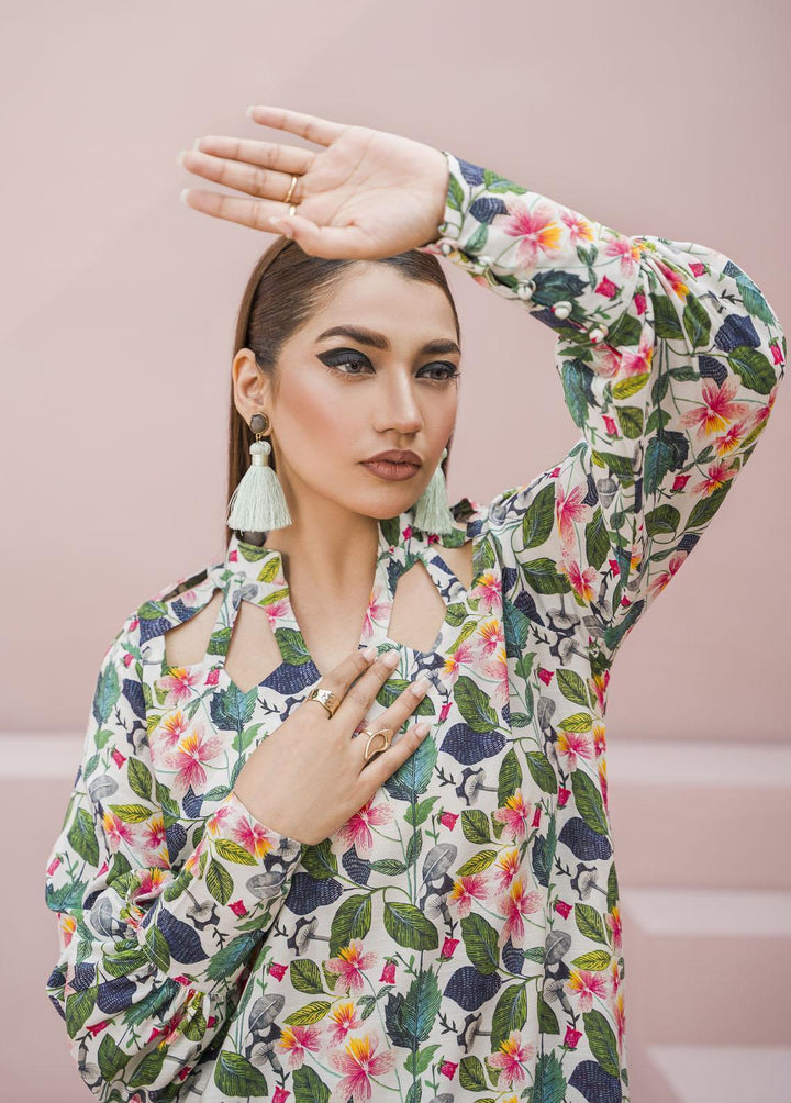 Meerak Pret Printed Raw Silk 2 Piece Suit Nocturna