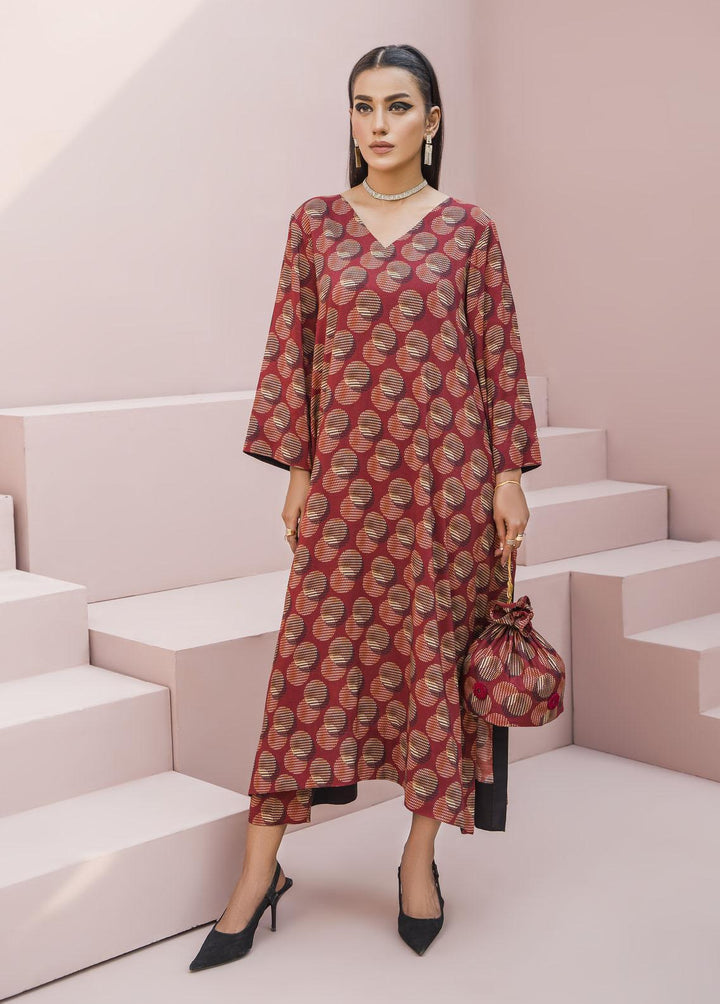 Meerak Pret Printed Raw Silk 2 Piece Suit Passion