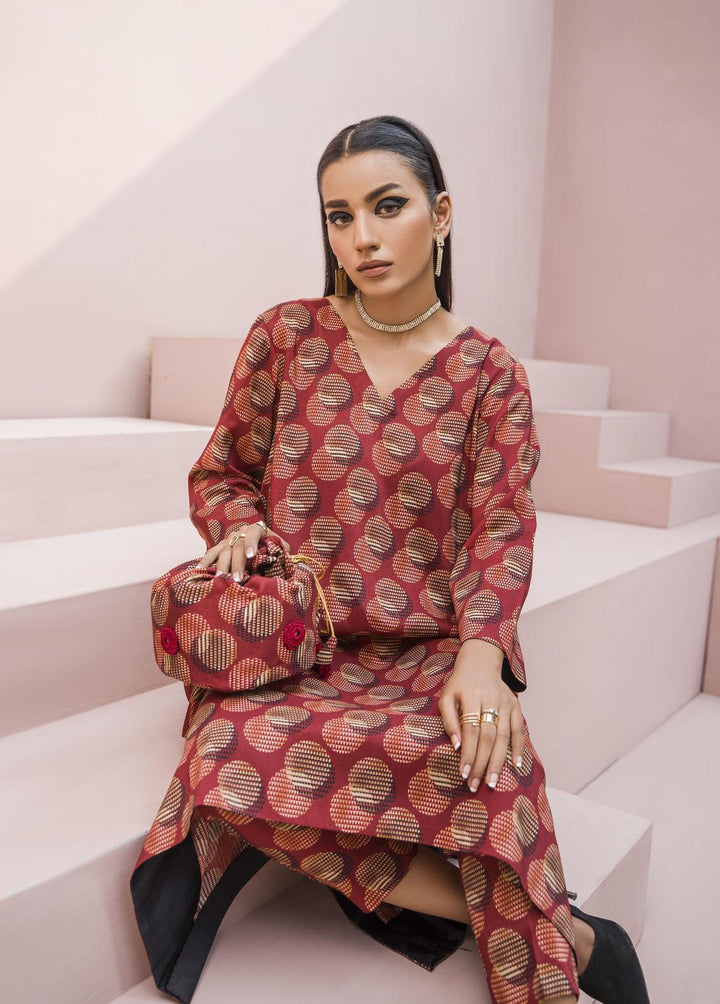 Meerak Pret Printed Raw Silk 2 Piece Suit Passion