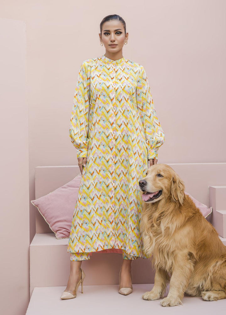 Meerak Pret Printed Raw Silk 2 Piece Suit Sublime