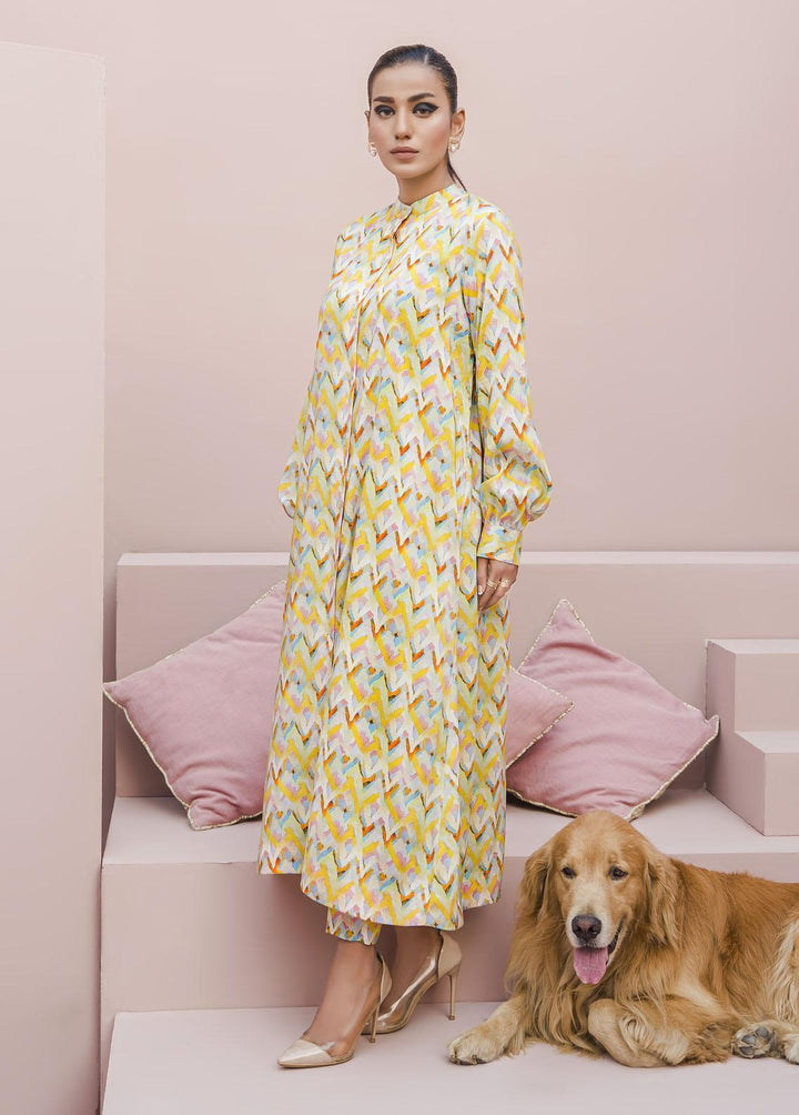 Meerak Pret Printed Raw Silk 2 Piece Suit Sublime