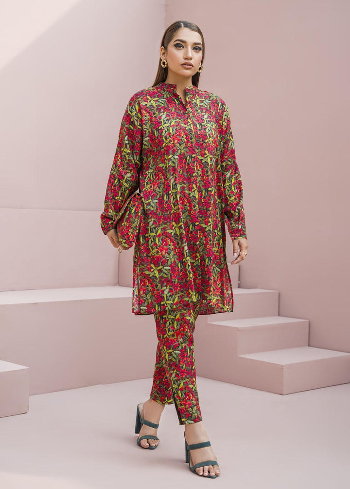 Meerak Pret Printed Raw Silk 2 Piece Suit Zesty