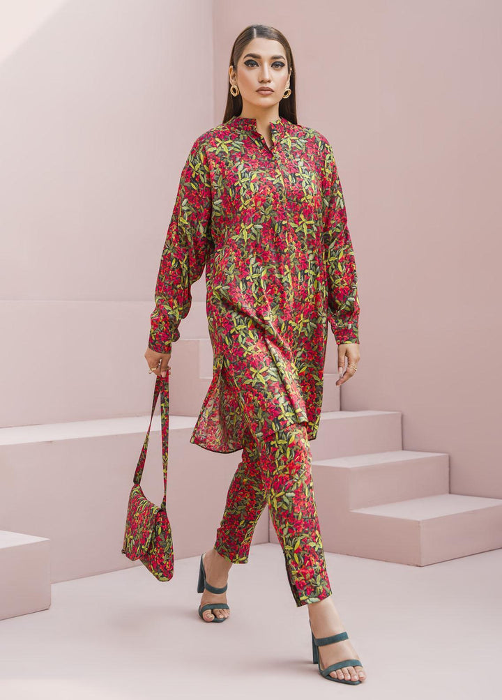 Meerak Pret Printed Raw Silk 2 Piece Suit Zesty