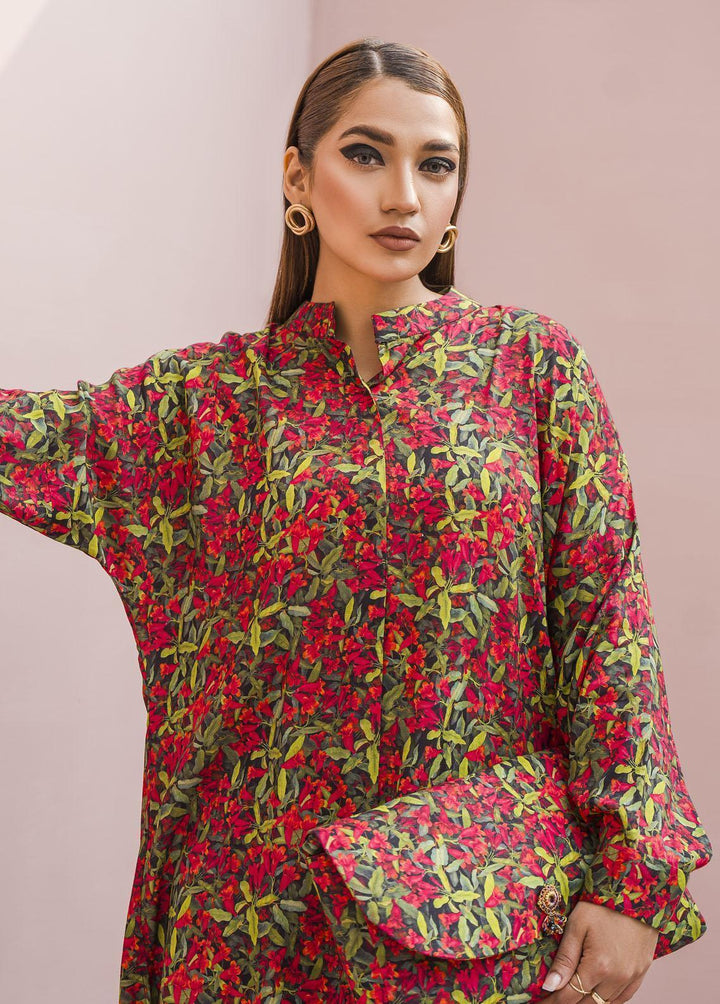 Meerak Pret Printed Raw Silk 2 Piece Suit Zesty