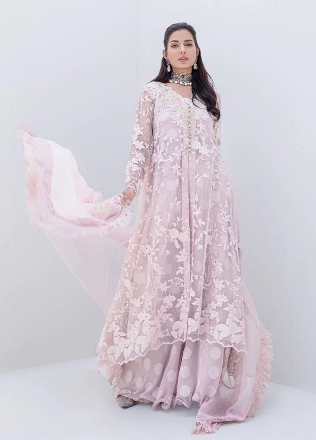 Jooray Kapray Pret Embroidered Net 3 Piece Suit JK23M Roz