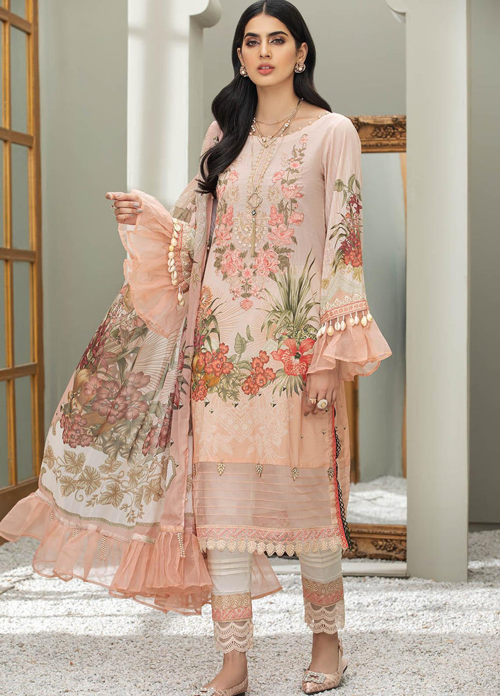 Coup De Fodre By Meeral Embroidered Lawn Suits Unstitched 3 Piece MRL21CF 02 Cameo Cream - Luxury Collection