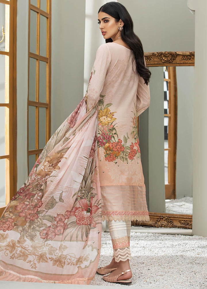 Coup De Fodre By Meeral Embroidered Lawn Suits Unstitched 3 Piece MRL21CF 02 Cameo Cream - Luxury Collection