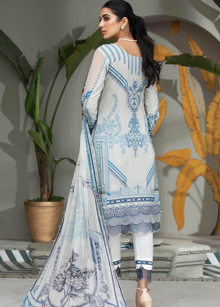 Coup De Fodre By Meeral Embroidered Lawn Suits Unstitched 3 Piece MRL21CF 07 Nimbus Cloud - Luxury Collection