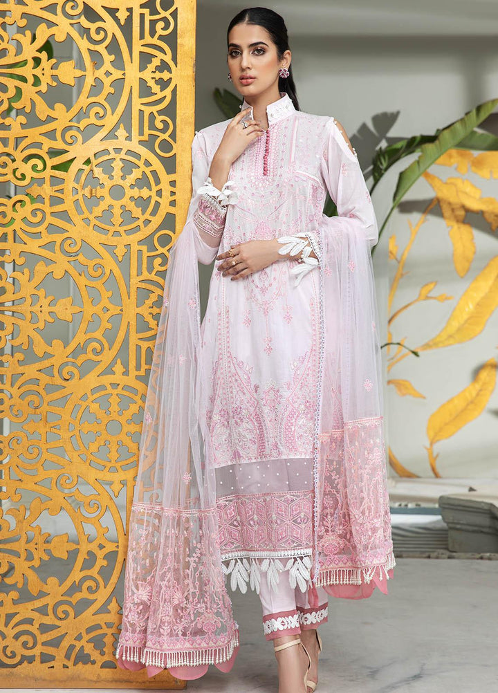 Coup De Fodre By Meeral Embroidered Lawn Suits Unstitched 3 Piece MRL21CF 09 Charming Pink - Luxury Collection