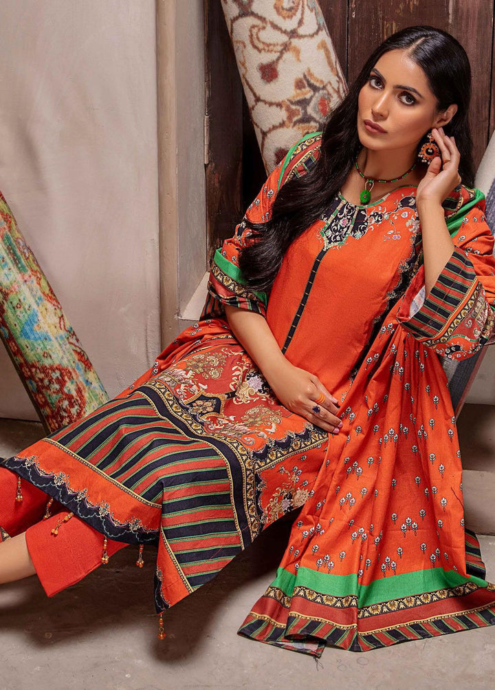 Meeral Printed Khaddar Suits Unstitched 3 Piece MRL21K MBK-02 - Winter Collection