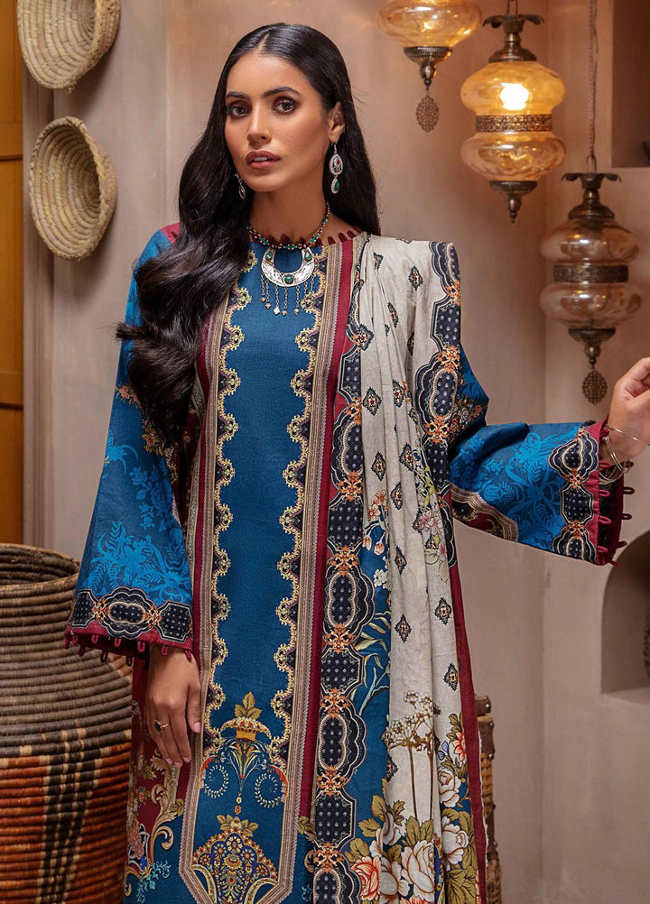 Meeral Printed Khaddar Suits Unstitched 3 Piece MRL21K MBK-06 - Winter Collection